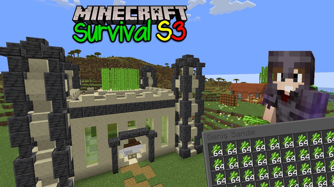 MEGA ŞEKER KAMIŞI Farmı ve Kumdan Kale !! / Minecraft Survival S3 B7