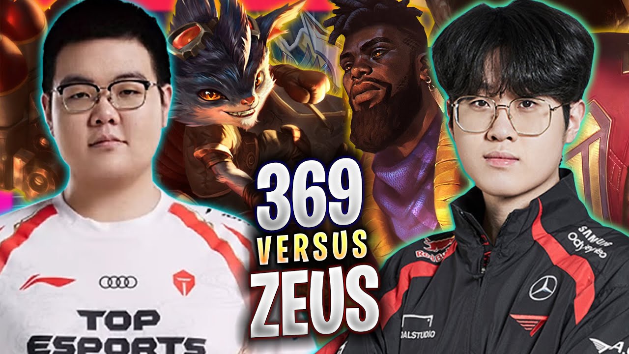 T1 ZEUS vs TES 369! - T1 Zeus Plays K'sante TOP vs TES 369 Rumble! | Season 2024
