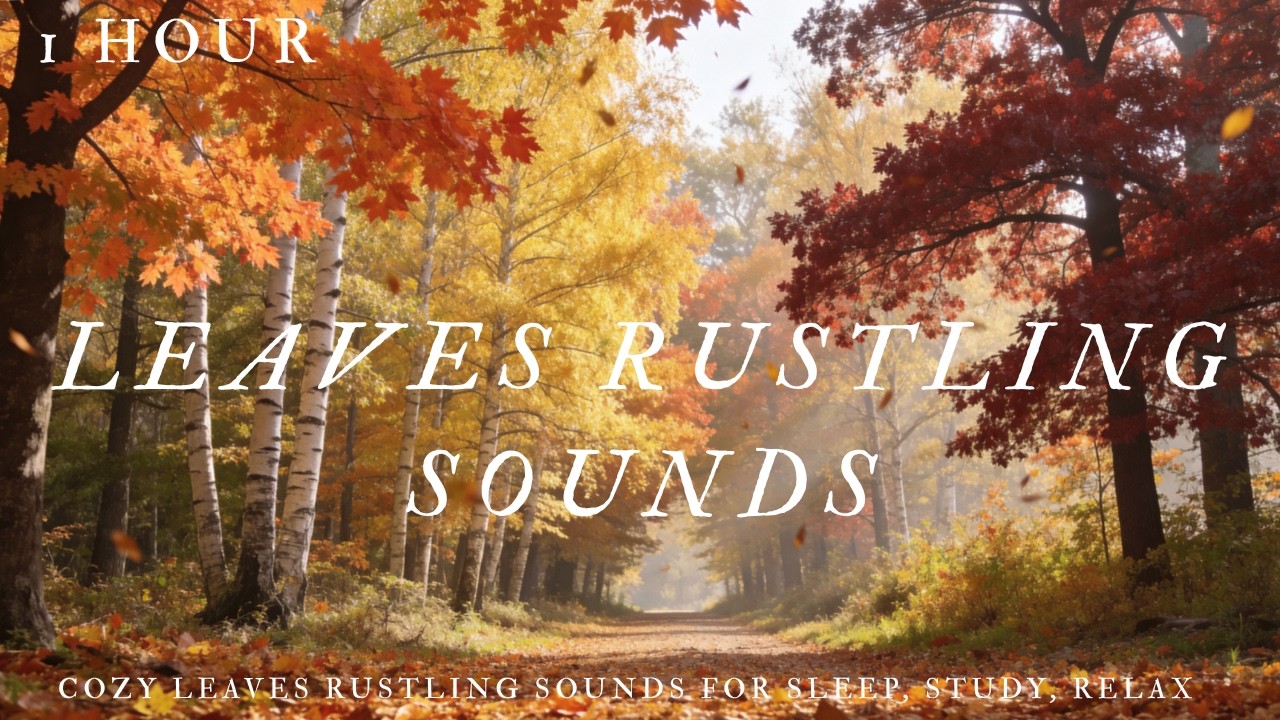1 Hour Leaves Rustling Sounds/Study music/Relax/Focus/ASMR/樹葉聲白噪音/樹葉的沙沙聲/溫習/讀書/放鬆/專住/睡覺音樂/葉の音/나뭇잎소리
