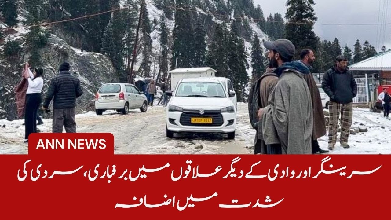 Srinagar aur wadi ke deegar ilaqon mein barfbari, sardi ki shiddat mein izafa