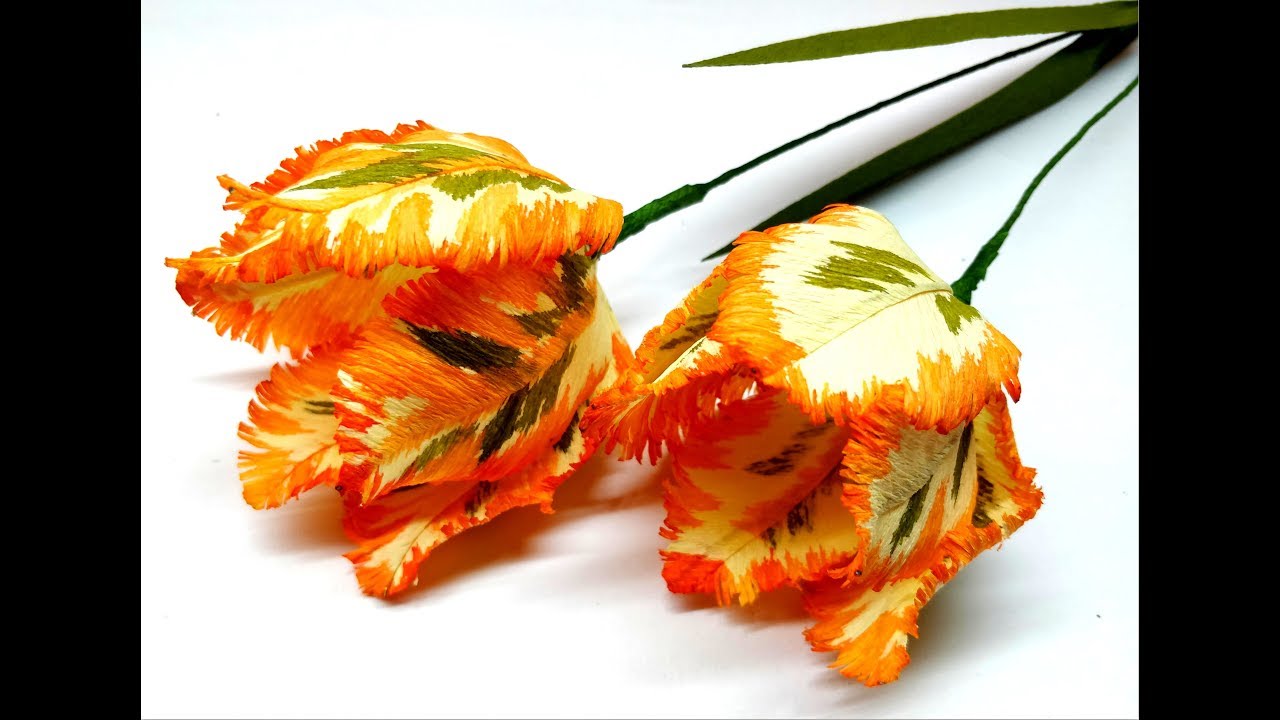 How to make Crepe paper flowers Parrot Tulip (flower # 270)