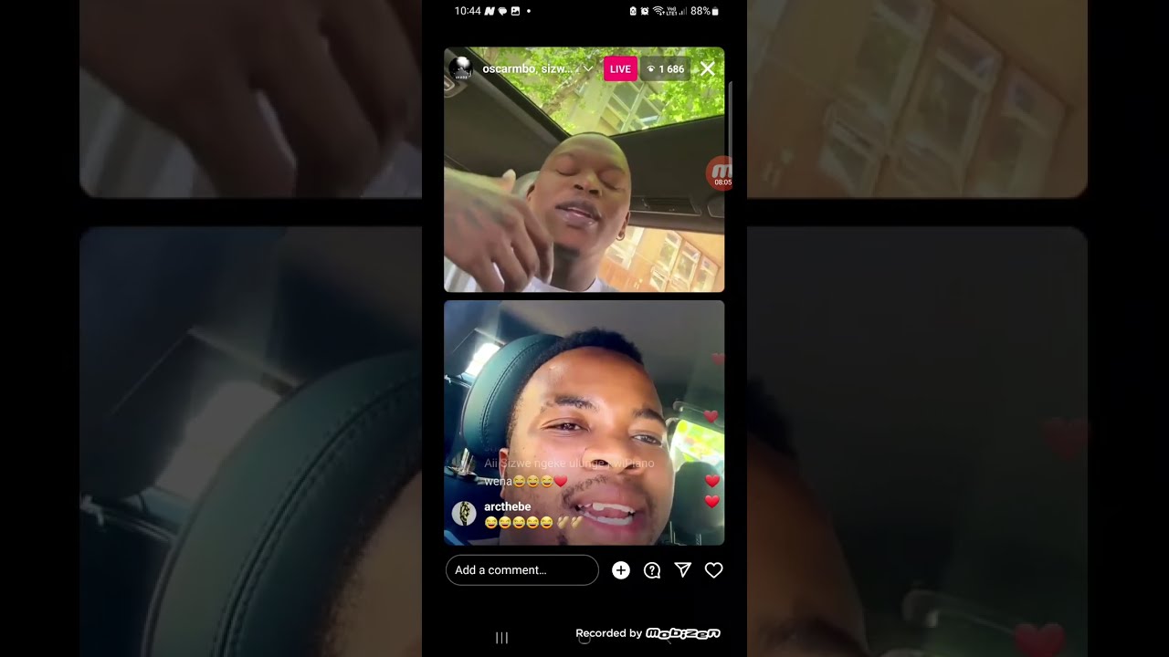 Live Instagram of OscarMbo and Sizwe Mdlalose