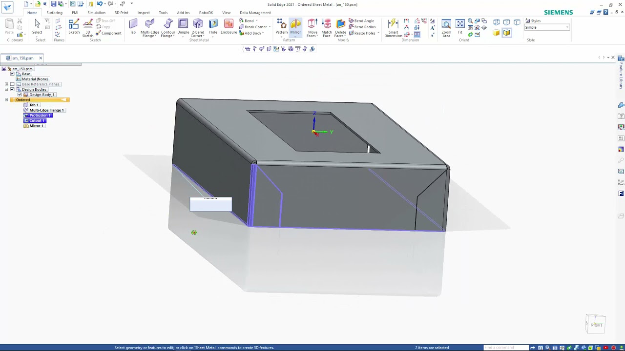 Solid Edge 2021 - Unique sm corner