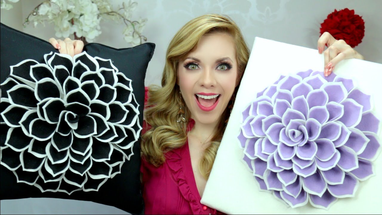 DIY COJINES DECORATIVOS! COJINES DE FLORES Paola Herrera