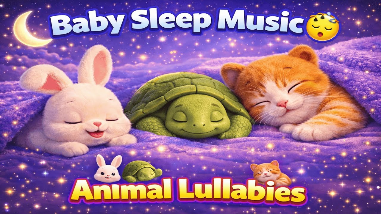 Baby Sleep Music 💤 | Bunny, Turtle & Kitten Lullabies | Deep Sleep for Babies (13+ Min)