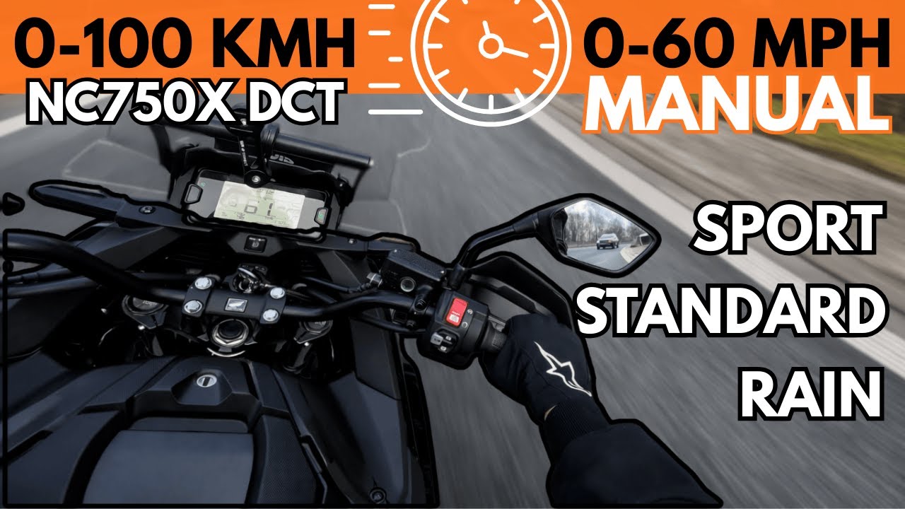 Honda NC750X MANUAL Acceleration &ndash; All Riding Modes Compared VS DCT!