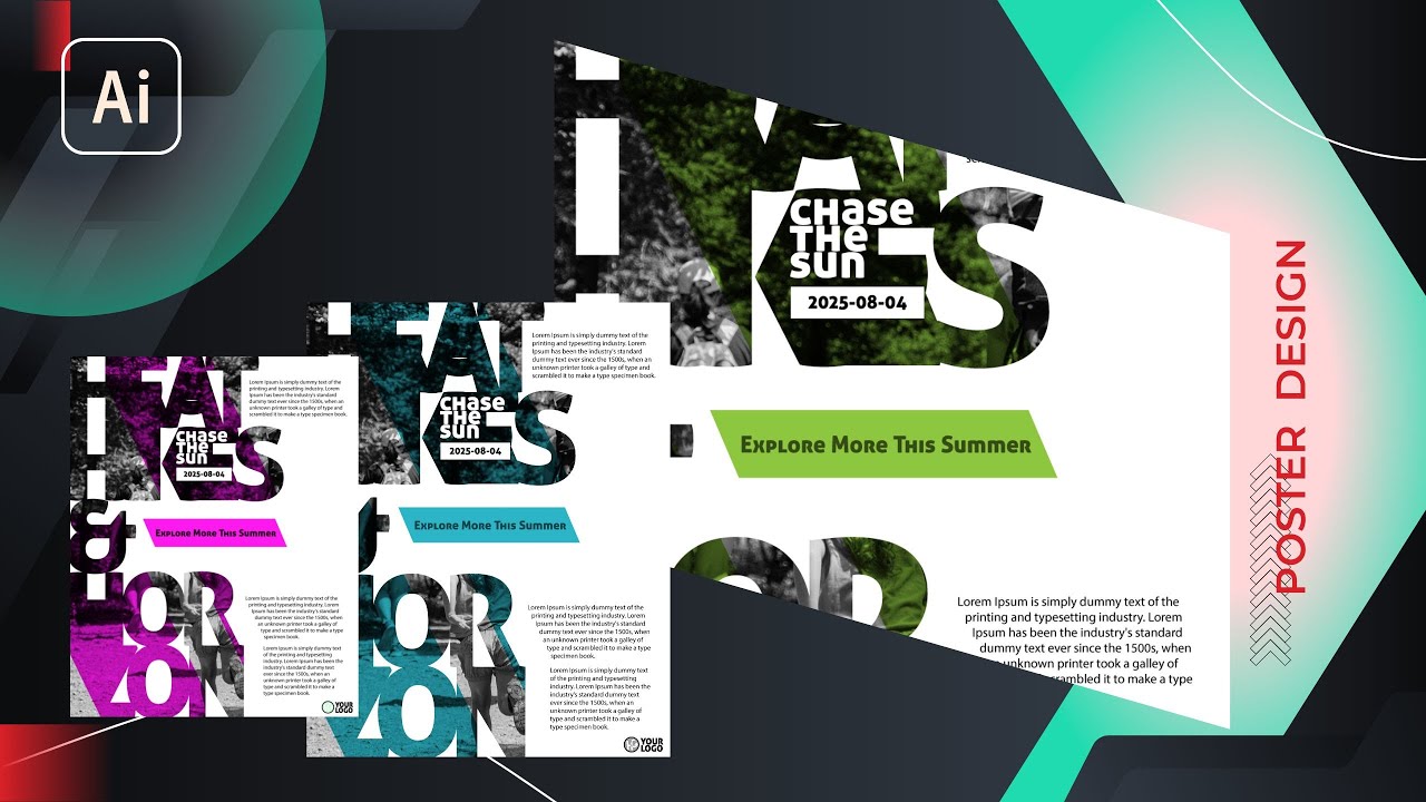 Modern Poster Design in Adobe Illustrator | Creative Poster Tutorial | Graphic Design Tips