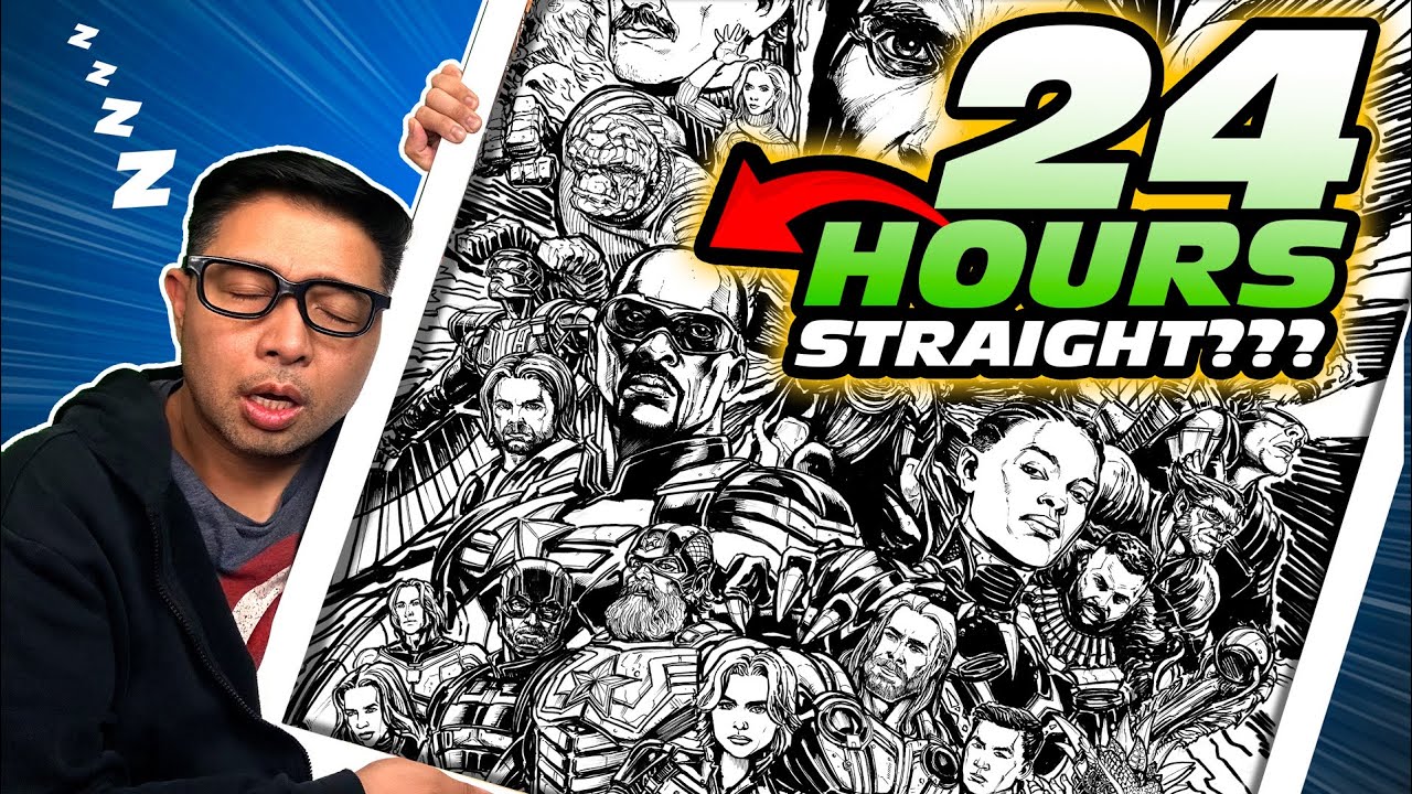 INSANE! MARVEL ARTIST draws AVENGERS: DOOMSDAY for 24 HOURS STRAIGHT????!!!!