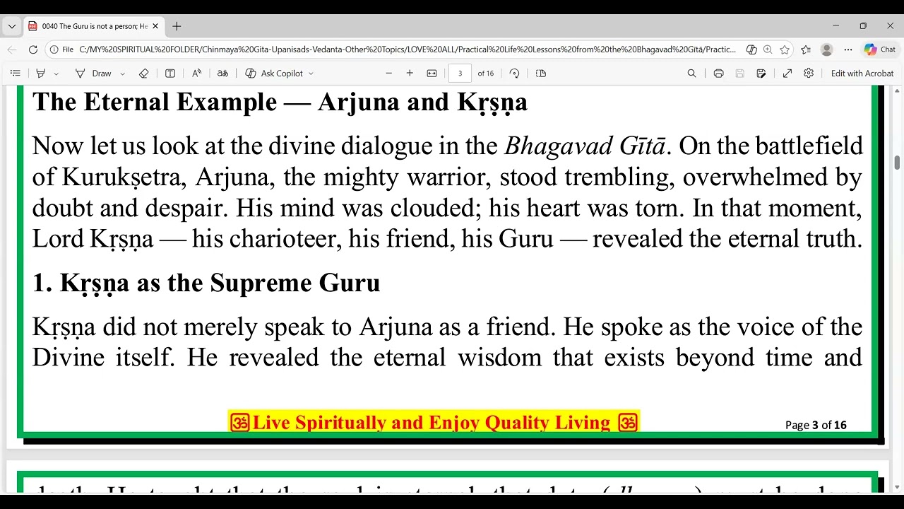 Practical Life Lessons from the Bhagavad Gītā Video 0040