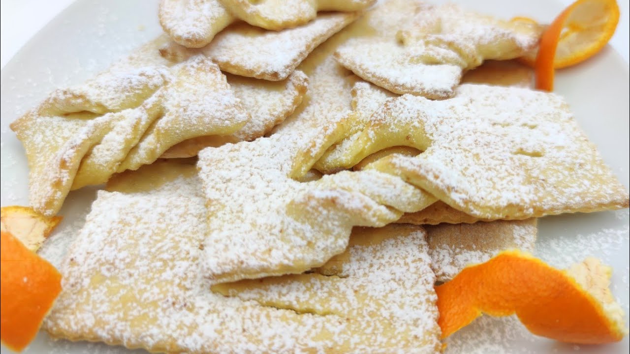 chiacchiere all'arancia al forno