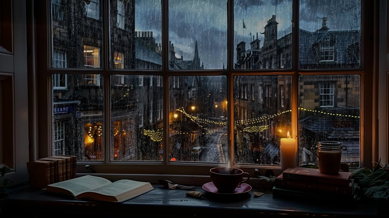 Edinburgh Night Vibes: Cozy Coffee, Victorian Views, and Focused Study Ambience