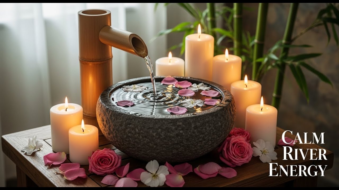 Forest Birds Zen Ambience Bamboo Fountain and Candle Glow for Healing Meditation Calm and Deep Sleep