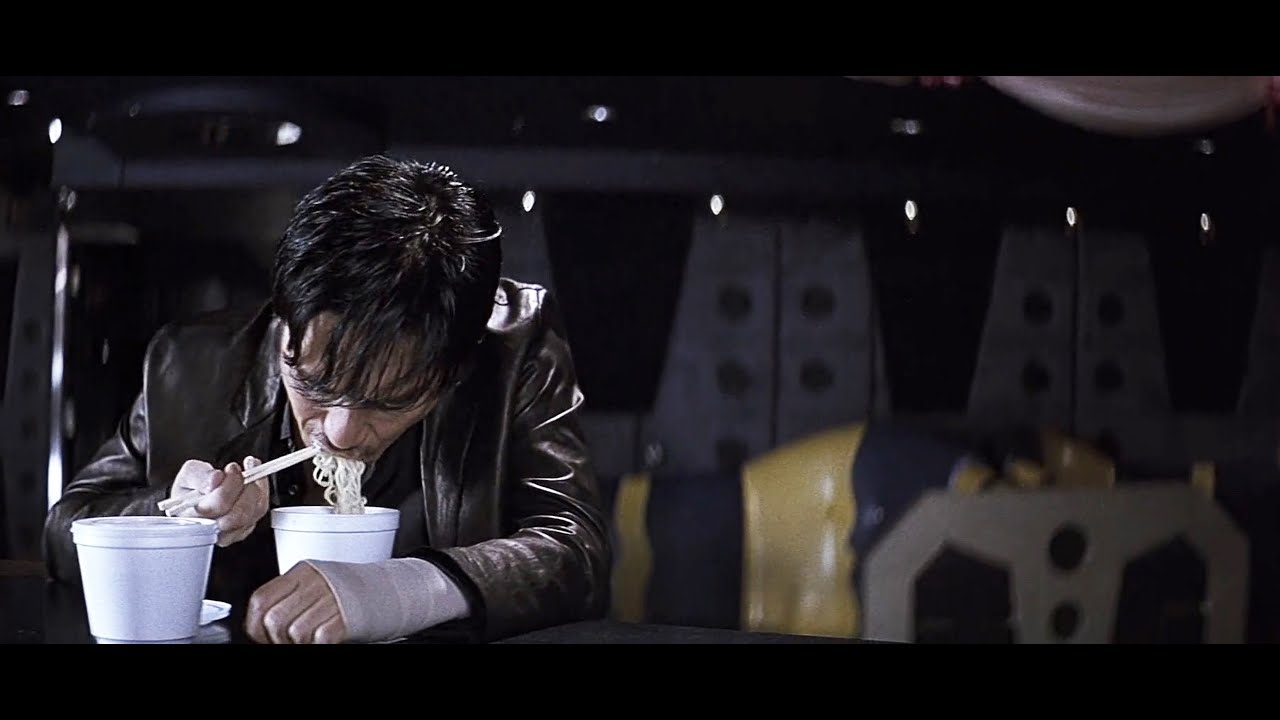 Infernal Affairs (2002) - Eating Take Out Noodles With Chopsticks scene