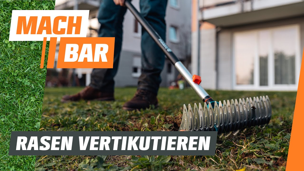 Rasen vertikutieren mit Handvertikutierer | OBI