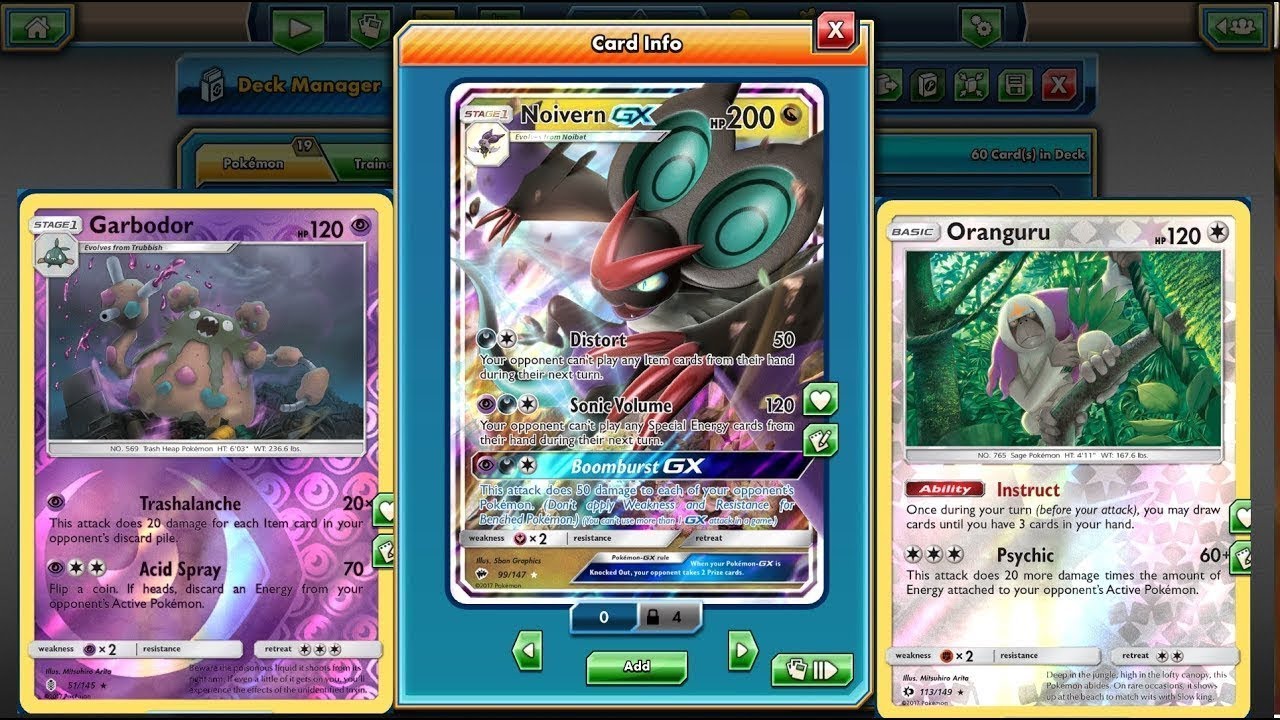 Noivern GX/Scizor EX/Garbodor deck pofile