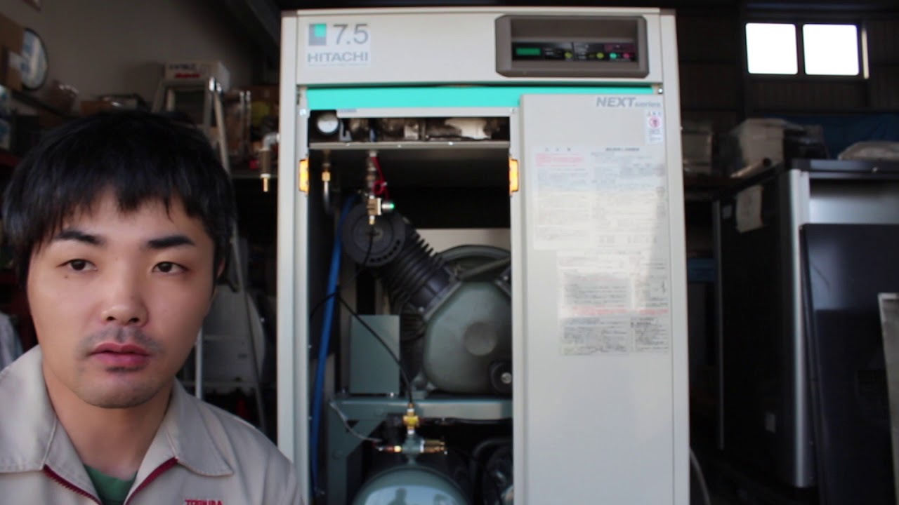 日立製オイルフリー中古機  POD-7.5MNP6のご紹介 | エアーコンプレッサー販売・修理メンテナンス