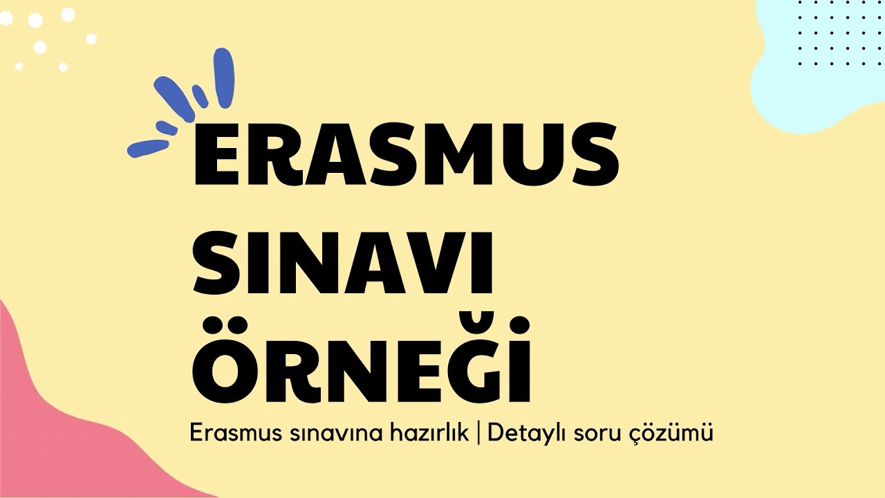 Erasmus Sınav Örneği | İngilizce Soru Çözümü | Erasmus Sınavına Hazırlık -2 🧭🚀📚