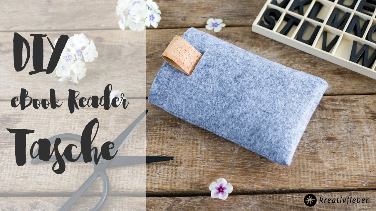 DIY eBook Reader Tasche aus Filz und Kork nähen