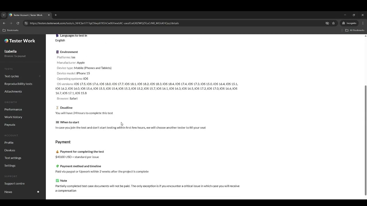 What's next after joining a Tester Work test?