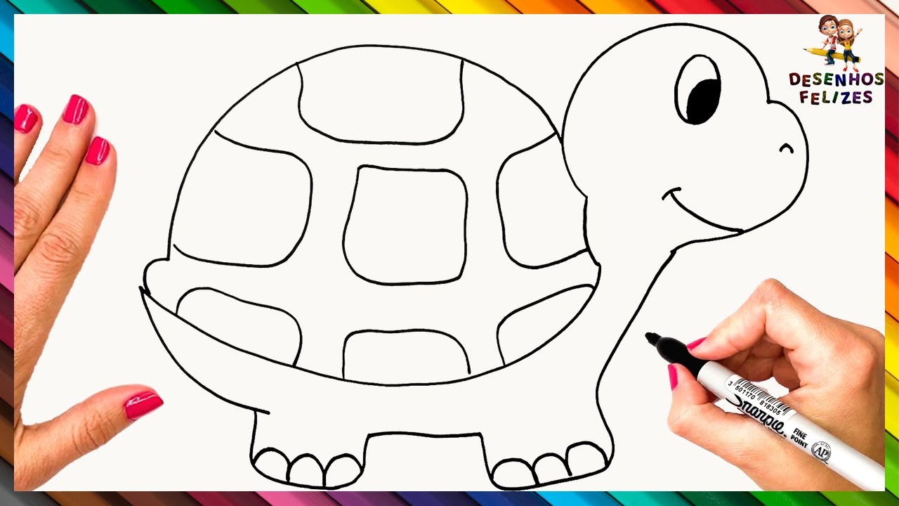 Como Desenhar Uma Tartaruga Passo A Passo 🐢  Desenhar Tartaruga Fácil
