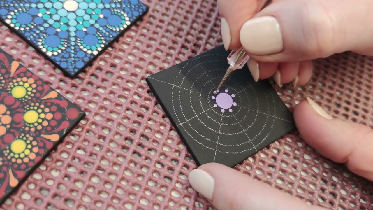 Mini dot Mandalas on fridge  magnets