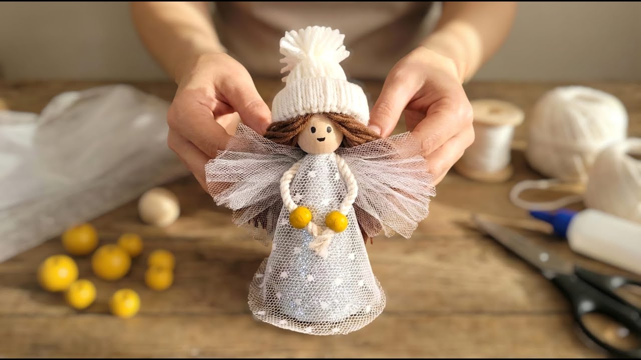 Как сделать рождественского ангела за четыре минуты 🎄 Милая идея для рождественского украшения