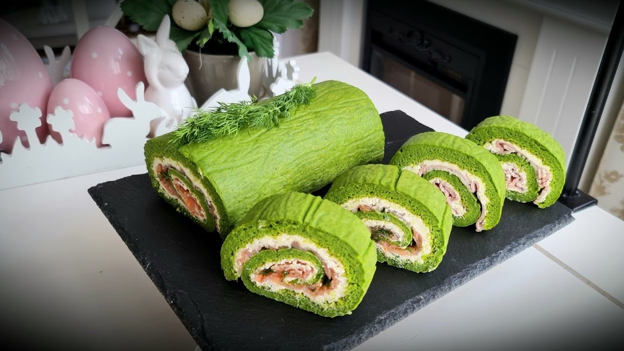 Ruladă cu spanac, șuncă și somon afumat - un aperitiv delicios și spectaculos | Pasiune & Savoare