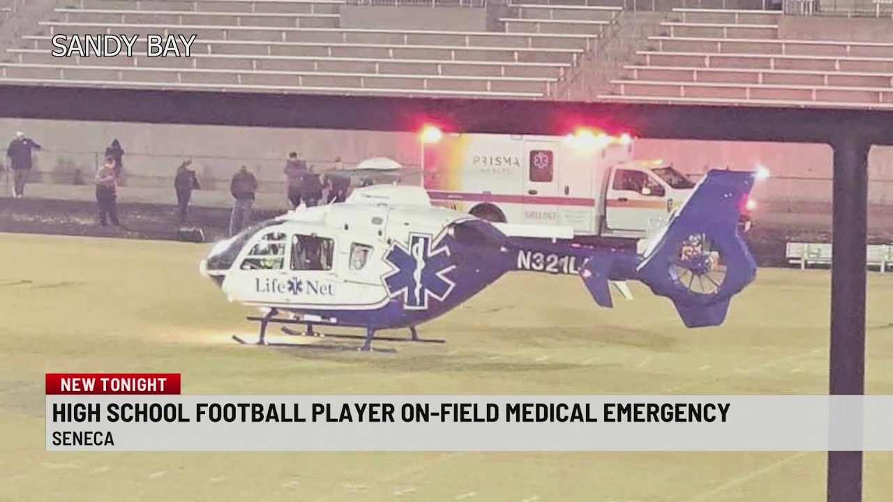Upstate football player airlifted during game for medical emergency