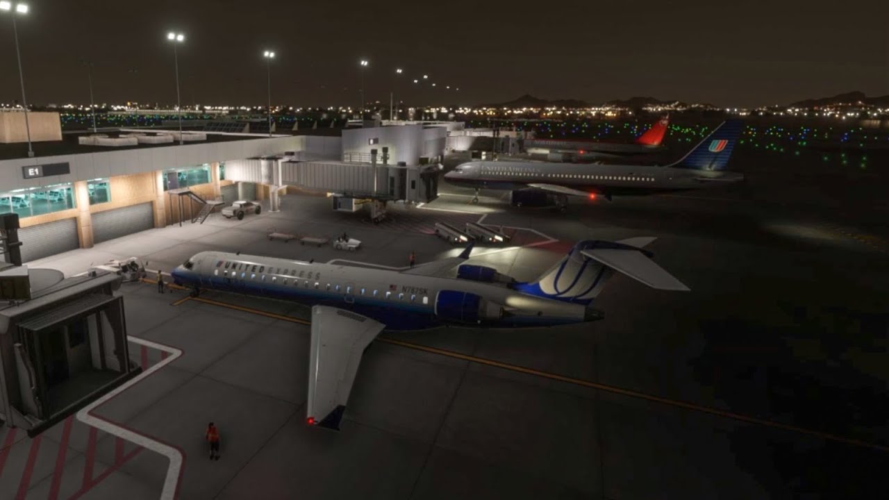 MSFS2024 Cinematic Clip, Aerosoft Canadair CRJ-700 Nostalgic Airline Liveries of 2008, PHX-LAX Route