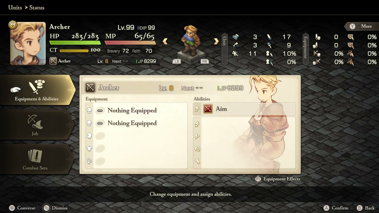 Final Fantasy Tactics: The Ivalice Chronicles: All Level 99 Solo Job Stats