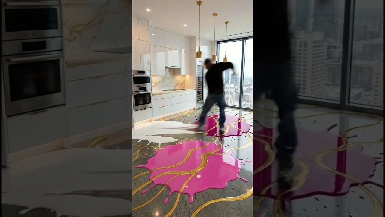 INSANE pink marble epoxy kitchen transformation 