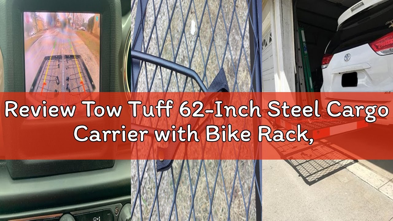 Review Tow Tuff 62-Inch Steel Cargo Carrier with Bike Rack, 500 lb Capacity, Black - 2-in-1 Rear Hit