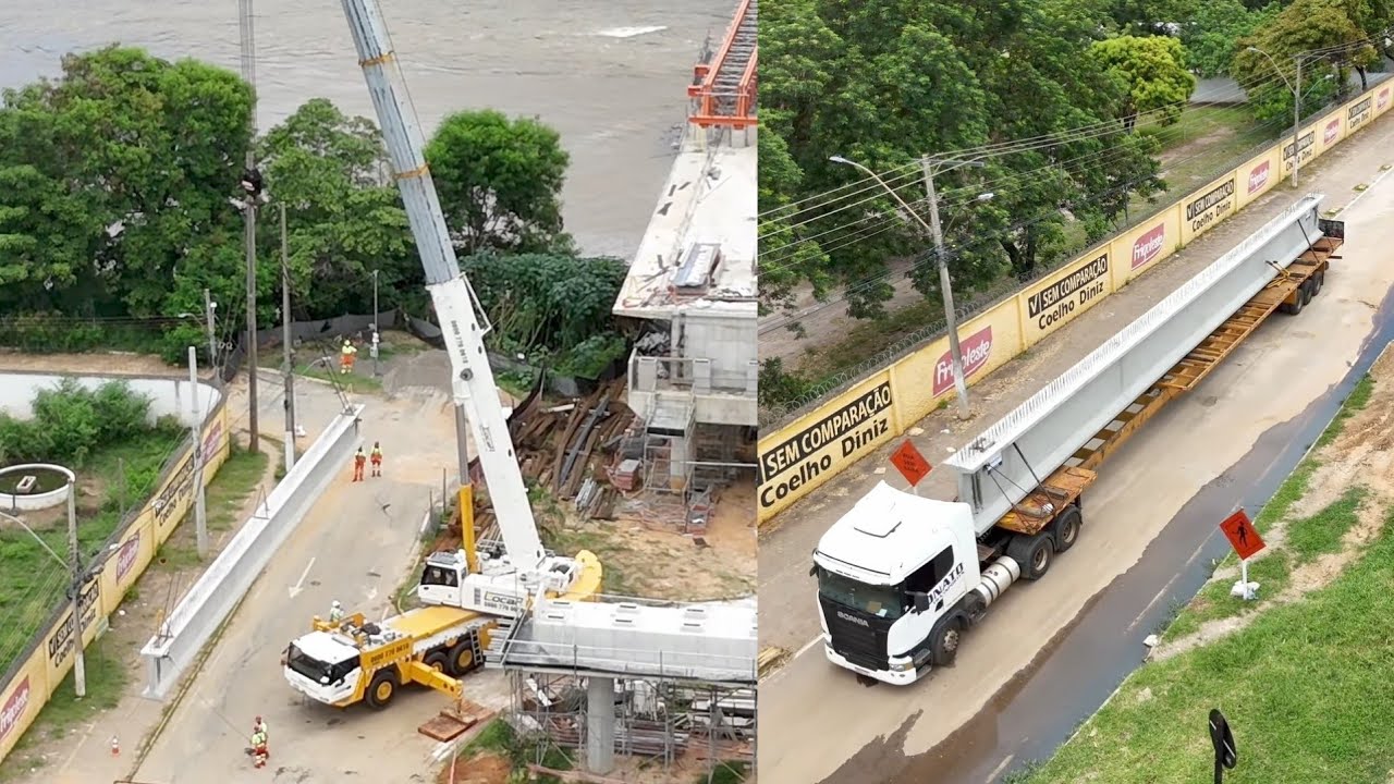 Contrução Nova Ponte sao Raimundo Estruturas Pré moldadas 
