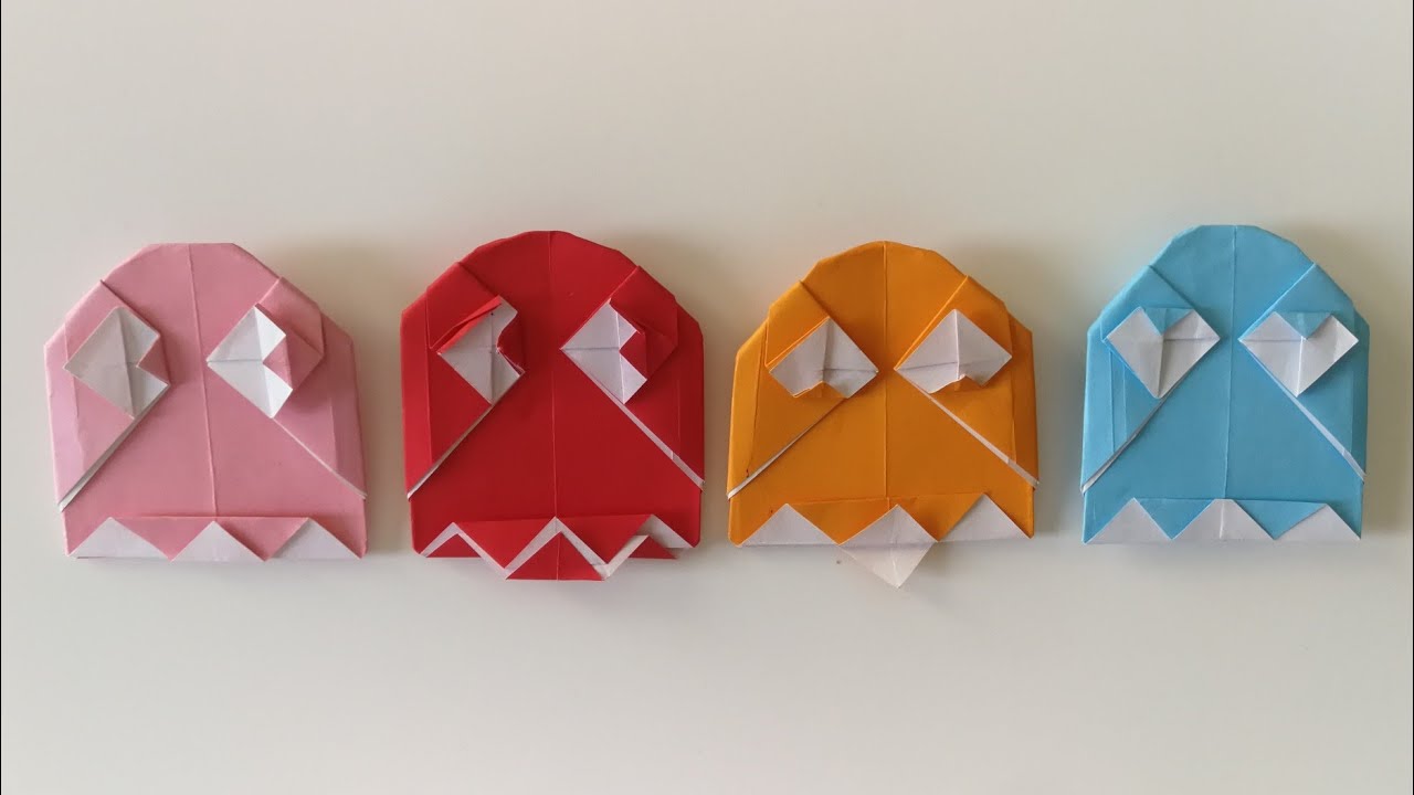 Origami Pacman Ghosts