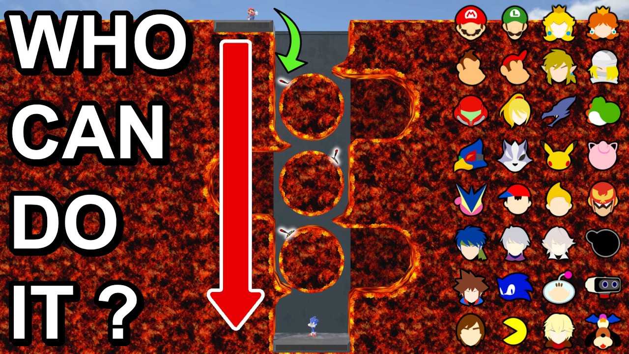 Who Can Fall Down And Dodge The Lava Balls ? - Super Smash Bros. Ultimate