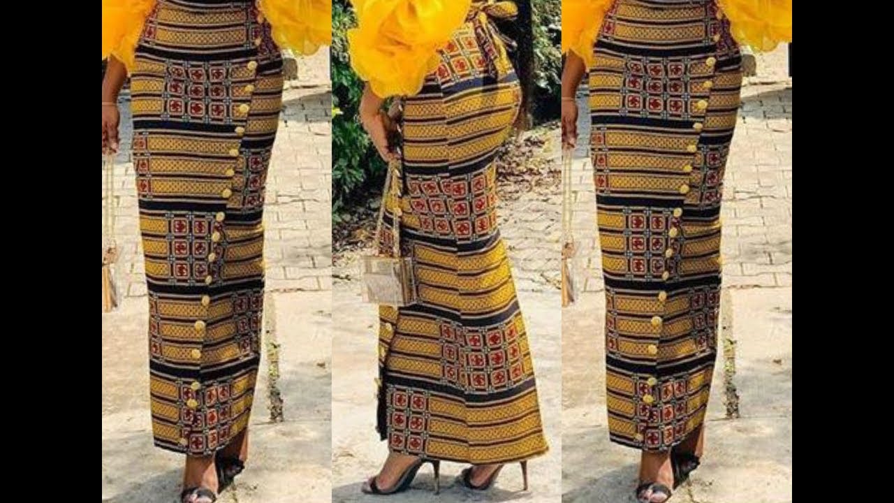 How to cut a trendy wrap skirt with buttons Down and invisible zipper slit