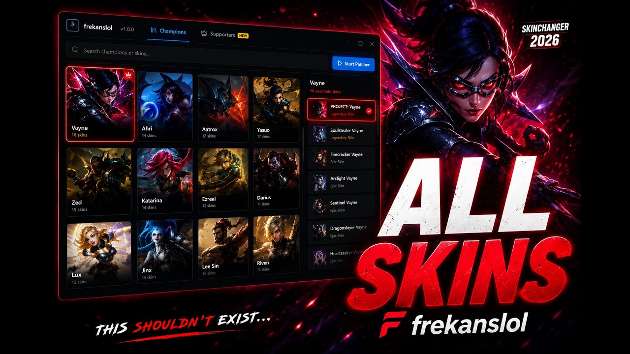 League of Legends Skin Changer 2026 | FREE Official & Custom Skins (FrekansLoL)