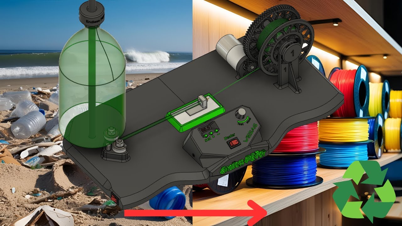 3D printing Filament at home! Recycle your bottles with this filament maschine! #recycle #3dprinting
