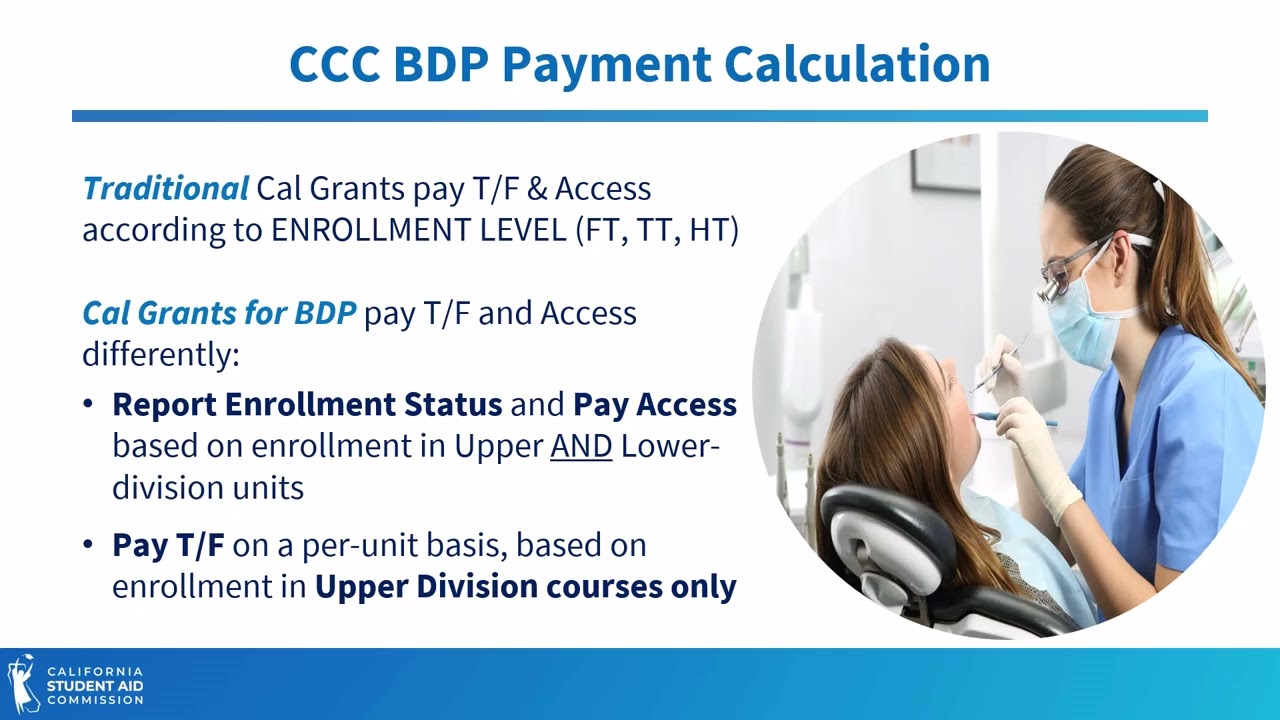 CCC BDP Cal Grant Payment Calculation & Scenarios &mdash; Module 3