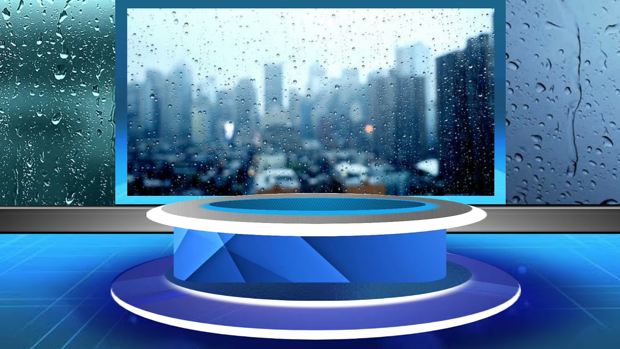 Rainy weather virtual studio set. Free use.