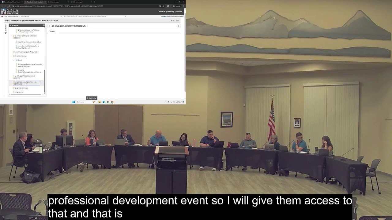 Shasta County Board of Education Regular Meeting - August 13, 2025 - Video 2 of 2