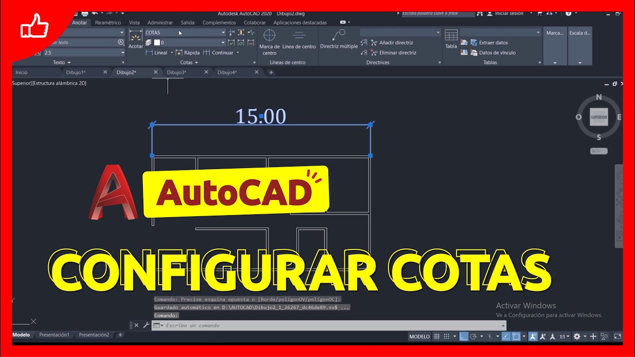Como configurar cotas en AutoCAD | Muy f&aacute;cil paso a paso | AutoCAD b&aacute;sico 2021 2d-3d