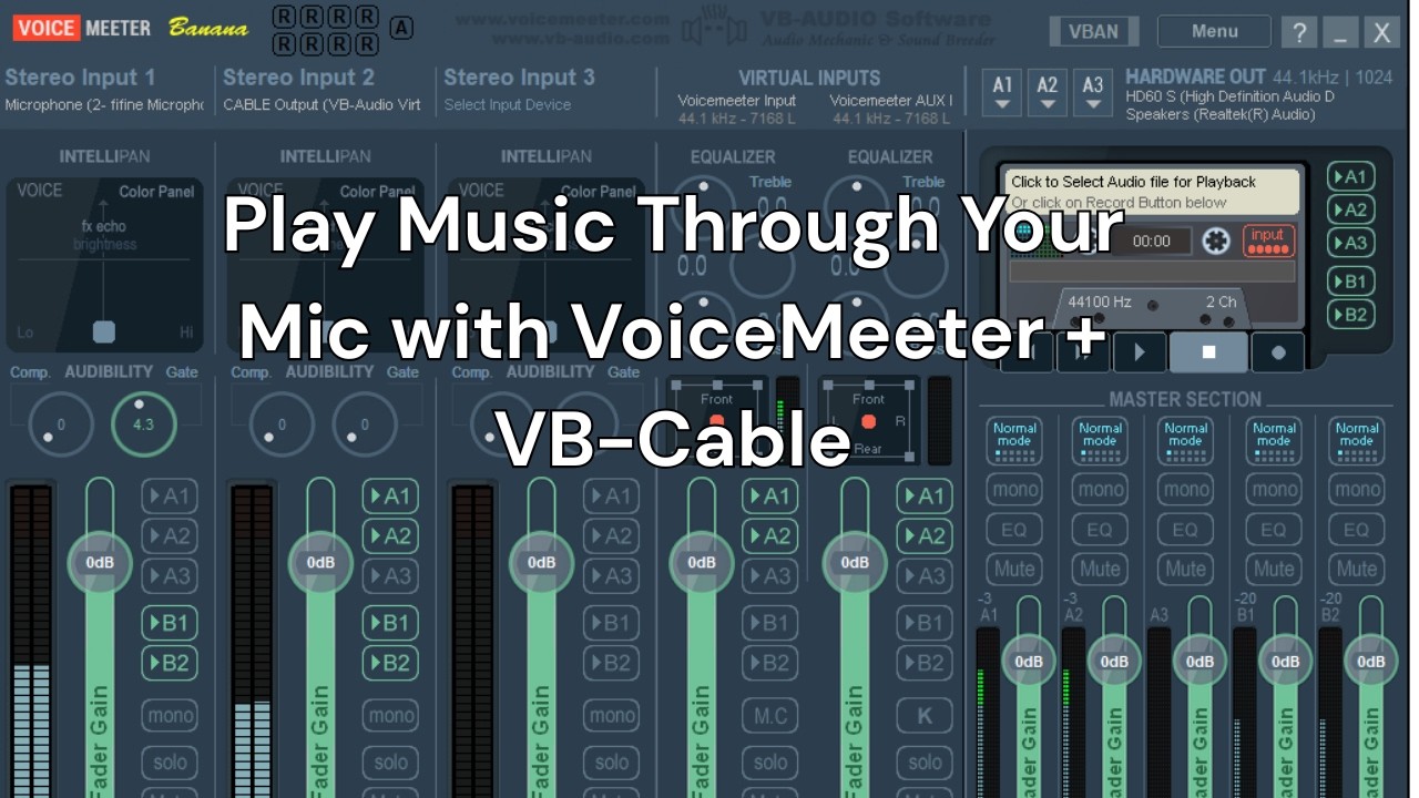 How to Play Music Through Your Mic with VoiceMeeter + VB-Cable (2025 Setup Guide)