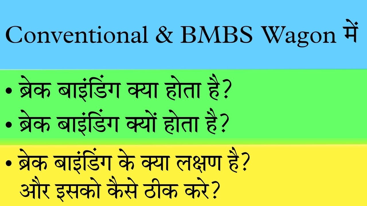 Conventional & MBS Wagon में ब्रेक बाइंडिंग के कारण और निवारण ?