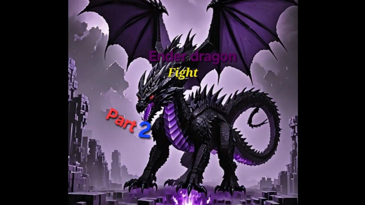 Ender dragon fight part 2 Episode 14 Black-red dragon Minecraft survival series 
