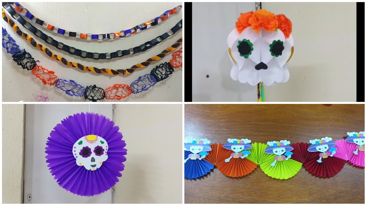GUIRNALDAS DE DIA DE MUERTOS, DECORACIÓN DE DÍA DE MUERTOS, ADORNOS DE DÍA DE MUERTOS