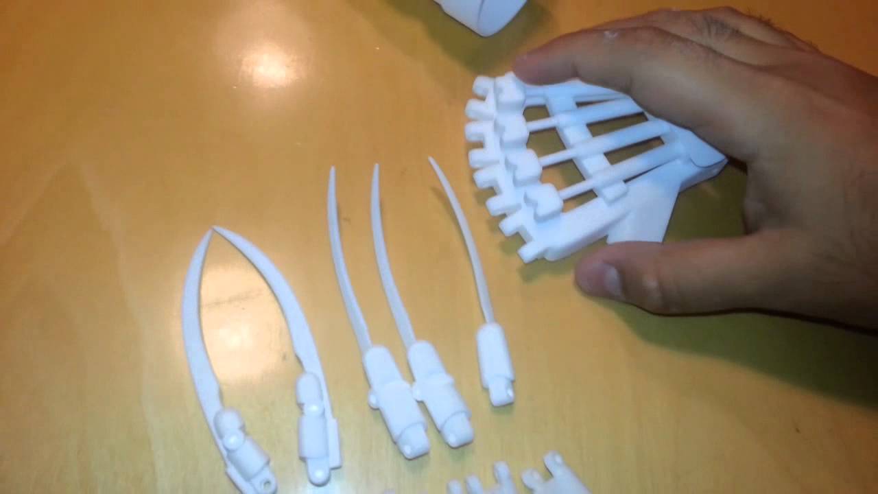 new nightmare 3d printed glove prototype