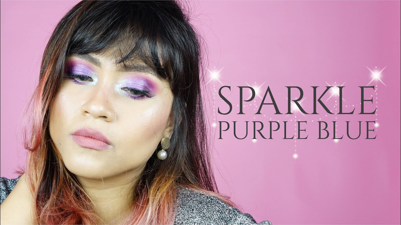 Tutorial sparkle purple blue eyemakeup | risa florendo