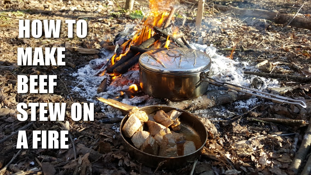 Bushcraft Cooking - How to Make Beef Stew on a Fire
