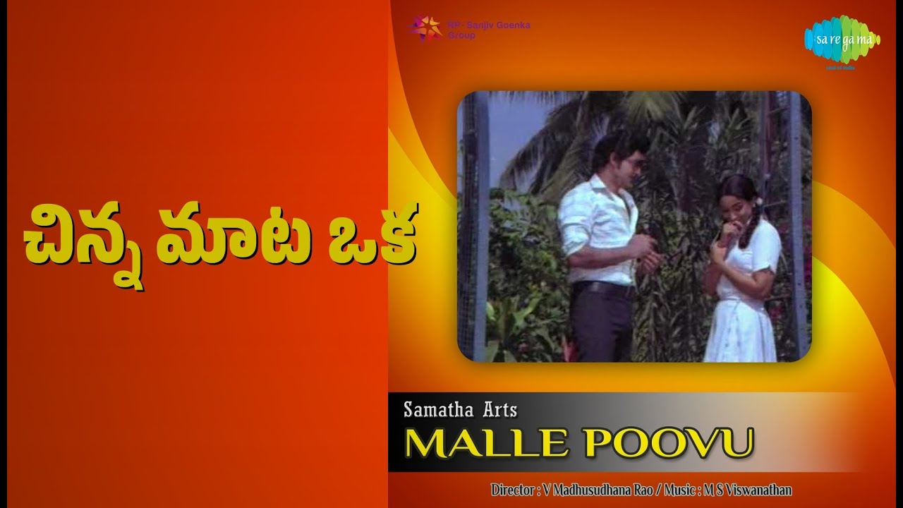 చిన్న మాట ఒక | Malle Puvvu | P. Susheela Songs | Lakshmi | Jayasudha | Sobhan Babu